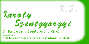 karoly szentgyorgyi business card