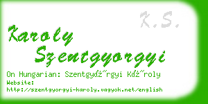karoly szentgyorgyi business card